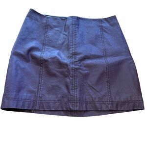 Free People Deep Purple Faux Leather Mini Skirt